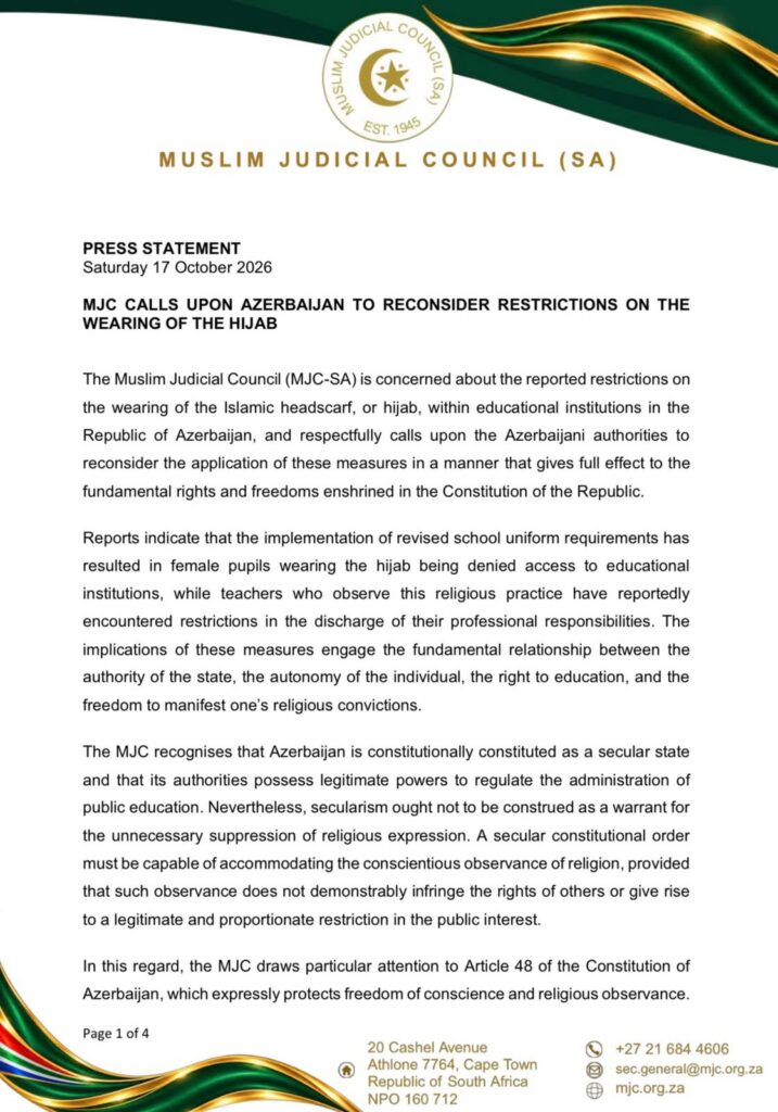 MJC Call Azerbaijan to reconsider restrictions