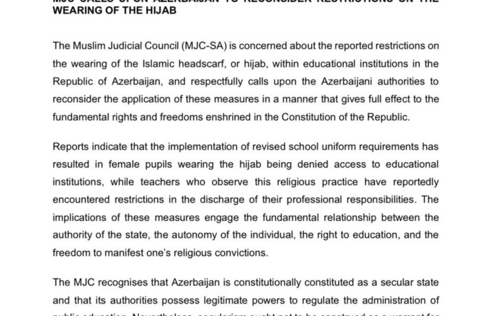 MJC Call Azerbaijan to reconsider restrictions